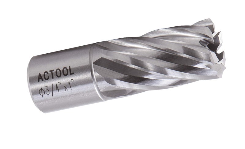 ACTOOL 3/4" Diameter Ã— 1" Depth of Cut HSS ANNULAR Cutter with 3/4'' Weldon Shank - Image 1
